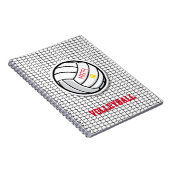 バレーボールカスタムネット選手の名前番号ボール ノートブック (右側)