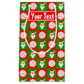 バレーボールカスタム選手の名前/文字クリスマスサンタ スモールペーパーバッグ (正面)