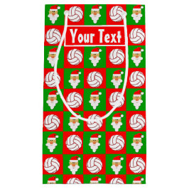 バレーボールカスタム選手の名前/文字クリスマスサンタ スモールペーパーバッグ