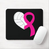 バレーボールカッコいいピンクリボン乳がん待ち マウスパッド (マウス)