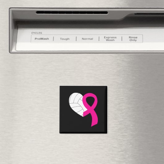 バレーボールカッコいいピンクリボン乳がん待ち マグネット (インサイチュ (食洗機))