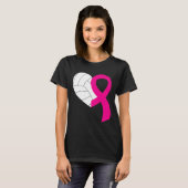 バレーボールカッコいいピンクリボン乳がん待ち Tシャツ (正面フル)