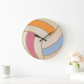 バレーボールカラフルウォールクロック ラージ壁時計 (ホーム)