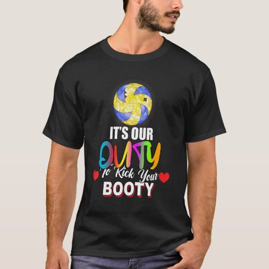 バレーボールカワイイを蹴る義務 Tシャツ (正面)