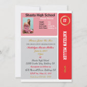 バレーボールカード(統計グレード招待状付き) -赤 招待状 (裏面)