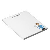 バレーボールガールイラストレーション&カスタムタイトル ノートパッド (アングル)