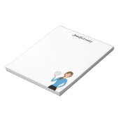 バレーボールガールイラストレーション&カスタムタイトル ノートパッド (回転)