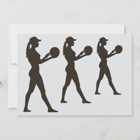 バレーボールガール誕生日、バレーボールプレーヤー 招待状 (裏面)