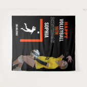 バレーボールガール誕生日、プレーヤーチームバックドロップ タペストリー (正面(横))