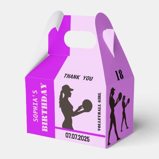 バレーボールガール，バレーボールプレイヤーギフト，誕生日 フェイバーボックス (正面サイド)