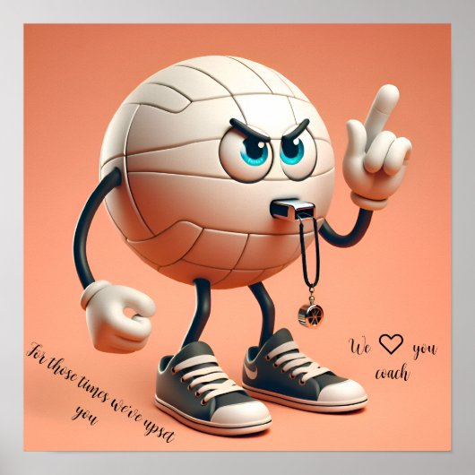 バレーボールキャラクターコーチポスター ポスター (正面)