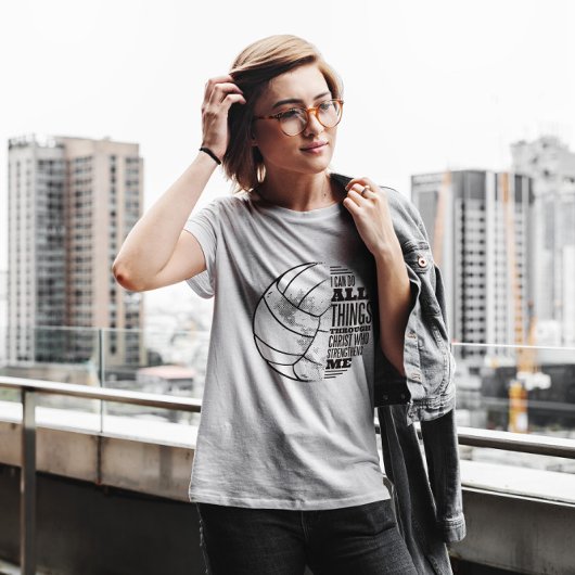 バレーボールキリスト引用文 Tシャツ