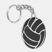 バレーボールキーチェーン（名前：黒） キーホルダー (正面左)