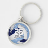 バレーボールクラブチームカラーキッズネイビーライトブルー キーホルダー (正面)
