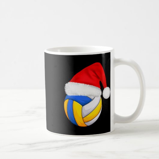 バレーボールクリスマスサンタハットサンおもしろいタクリスマスAp コーヒーマグカップ (右)