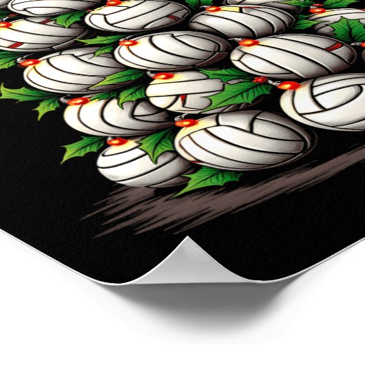 バレーボールクリスマスツリーホリデー ポスター (角)