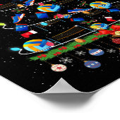 バレーボールクリスマスツリーライトおもしろいクリスマススポーツ ポスター (角)