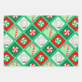 バレーボールクリスマスホリデーギフトラッピング紙 ラッピングペーパーシート (正面3)