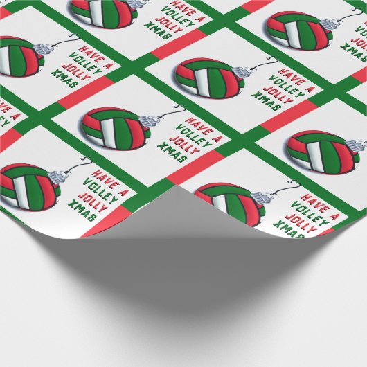 バレーボールクリスマスホリデーギフト ラッピングペーパー (角)