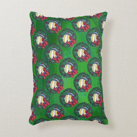 バレーボールクリスマスリース アクセントクッション (正面(垂直))