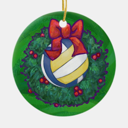 バレーボールクリスマス セラミックオーナメント (正面)