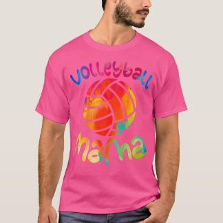 バレーボールクールバファンシーレーボールママスポーティママ Tシャツ