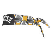 バレーボール🏐グレー、白黒 – 金ゴールド タイヘッドバンド (回転90)