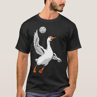 バレーボールグース 楽しい動物 スパイカー Tシャツ
