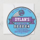 バレーボールゲームスポーツ誕生日パーティーラウンド 招待状 (正面)