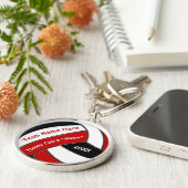 バレーボールコーチの贈り物(赤) キーホルダー (側面)