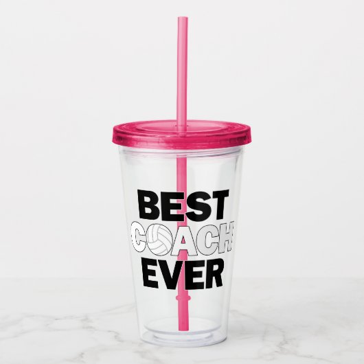 バレーボールコーチズベストコーチエバースポーツ アクリルタンブラー (正面)