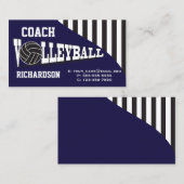 バレーボールコーチ – ダークブルー 名刺 (正面/裏面)