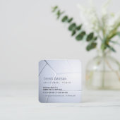 バレーボールコーチ|トレーナーの練習のレッスン スクエア名刺 (スタンド正面)