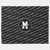 バレーボールコートhappy place白黒ANY色 フリースブランケット (正面(横))