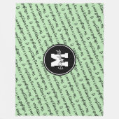 バレーボールコートhappy place mint black any color フリースブランケット (正面)