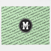 バレーボールコートhappy place mint black any color フリースブランケット (正面(横))