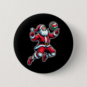 バレーボールサンタクリスマスツリーおもしろいクリスマスプレーヤー 缶バッジ