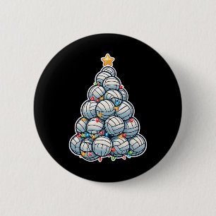 バレーボールサンタクリスマスツリーおもしろいクリスマスプレーヤー 缶バッジ