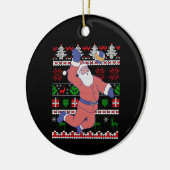 バレーボールサンタクロース醜いクリスマス セラミックオーナメント (左)