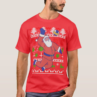 バレーボールサンタクロース醜いクリスマス Tシャツ