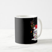 バレーボールサンタハットトナインダクリスマスライトおもしろい コーヒーマグカップ (正面右)