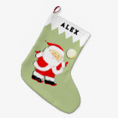 バレーボールサンタ ラージクリスマスストッキング (正面 (吊り時))