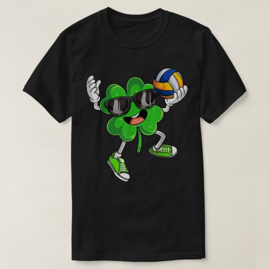 バレーボールシャムロックラッキークローバーアイリッシュSt patricks Tシャツ (デザイン正面)