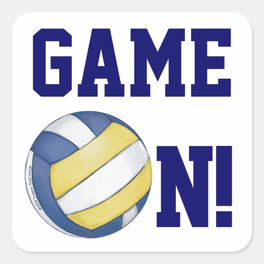 バレーボールスティッカーのゲーム スクエアシール (正面)