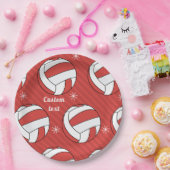 バレーボールストライプのフェスティバルボール雪おもしろい ペーパープレート (パーティー)