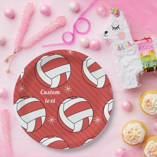 バレーボールストライプのフェスティバルボール雪おもしろい ペーパープレート (パーティー)