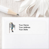 バレーボールスパイクmens volley cartoon graphic ラベル (インサイチュ)