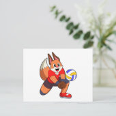 バレーボールスポーツでの狐 ポストカード (スタンド正面)