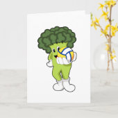 バレーボールスポーツのブロッコリー カード (黄色い花)
