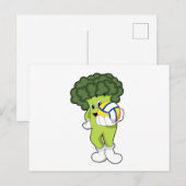 バレーボールスポーツのブロッコリー ポストカード (正面/裏面)